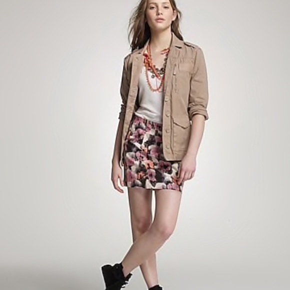 J Crew white & Pink watercolor potpourri Miniskirt - Picture 1 of 5